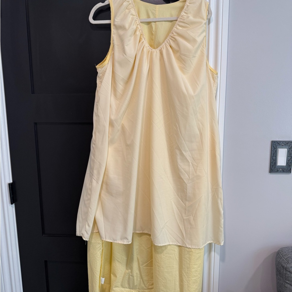 Scoop Neck Ruched Sleeveless Maxi Dress size L - Picture 3 of 3